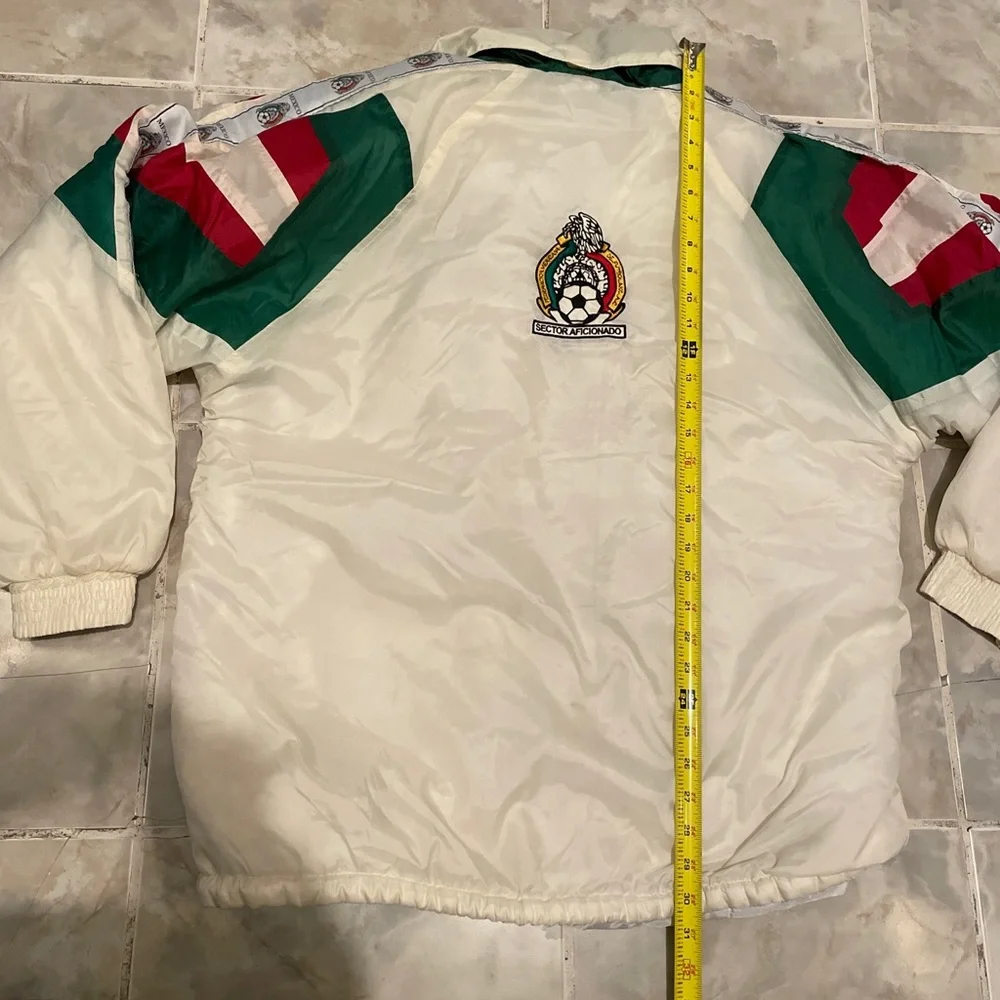 Vintage 1990’s Mexico Soccer Seleccion Mexicana Puffer Embroidered Jacket-SZ-L - Picture 10 of 14